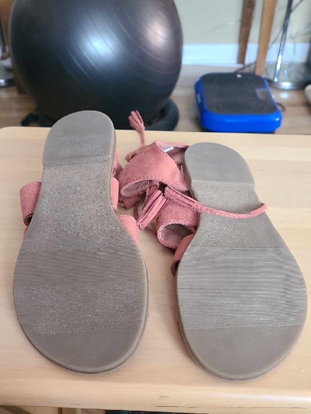 Old Navy Dusty Rose Suede Lace-Up Gladiator Sandals - Picture 5 of 5